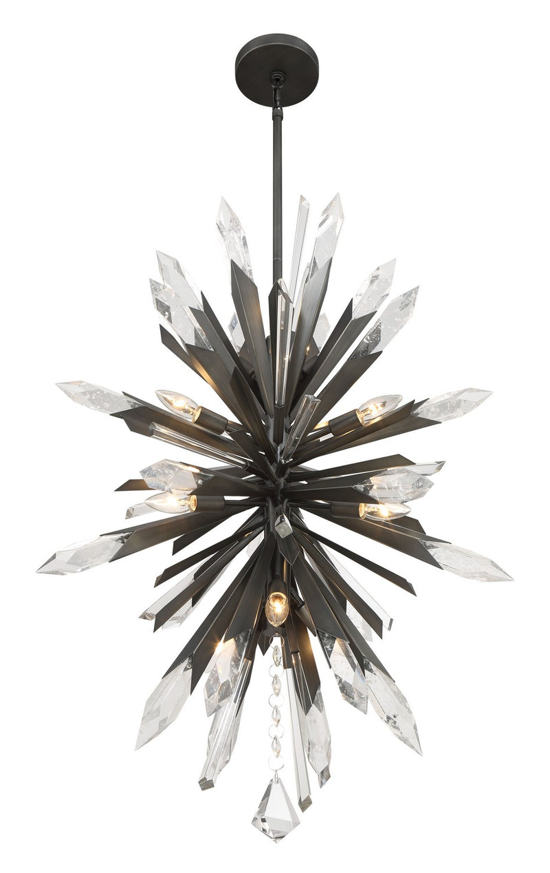 12 Light Pendant<br /><span style="color:#4AB0CE;">Entrega: 4-10 dias en USA</span><br /><span style="color:#4AB0CE;font-size:60%;">PREGUNTE POR ENTREGA EN PANAMA</span><br />Collection: Elsa<br />Finish: Midnight Graphite