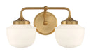 Two Light Bath Vanity<br /><span style="color:#4AB0CE;">Entrega: 20-21 semanas en USA</span><br /><span style="color:#4AB0CE;font-size:60%;">PREGUNTE POR ENTREGA EN PANAMA</span><br />Collection: Cornwell<br />Finish: Aged Brass