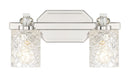 Two Light Bath Vanity<br /><span style="color:#4AB0CE;">Entrega: 2-3 semanas en USA</span><br /><span style="color:#4AB0CE;font-size:60%;">PREGUNTE POR ENTREGA EN PANAMA</span><br />Collection: Crystal Kay<br />Finish: Chrome