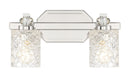 Two Light Bath Vanity<br /><span style="color:#4AB0CE;">Entrega: 4-10 dias en USA</span><br /><span style="color:#4AB0CE;font-size:60%;">PREGUNTE POR ENTREGA EN PANAMA</span><br />Collection: Crystal Kay<br />Finish: Chrome