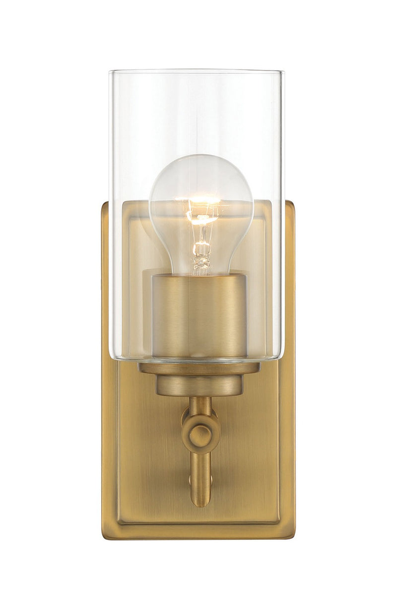 One Light Bath Vanity<br /><span style="color:#4AB0CE;">Entrega: 4-10 dias en USA</span><br /><span style="color:#4AB0CE;font-size:60%;">PREGUNTE POR ENTREGA EN PANAMA</span><br />Collection: Binsly<br />Finish: Aged Brass