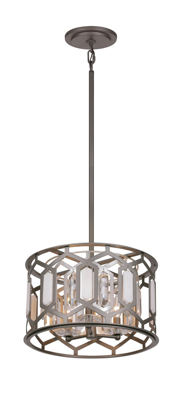 Three Light Semi Flush Mount<br /><span style="color:#4AB0CE;">Entrega: 4-10 dias en USA</span><br /><span style="color:#4AB0CE;font-size:60%;">PREGUNTE POR ENTREGA EN PANAMA</span><br />Collection: Hexly<br />Finish: Bronze & Sultry Sliver