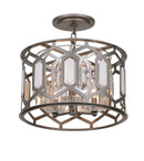 Three Light Semi Flush Mount<br /><span style="color:#4AB0CE;">Entrega: 4-10 dias en USA</span><br /><span style="color:#4AB0CE;font-size:60%;">PREGUNTE POR ENTREGA EN PANAMA</span><br />Collection: Hexly<br />Finish: Bronze & Sultry Sliver