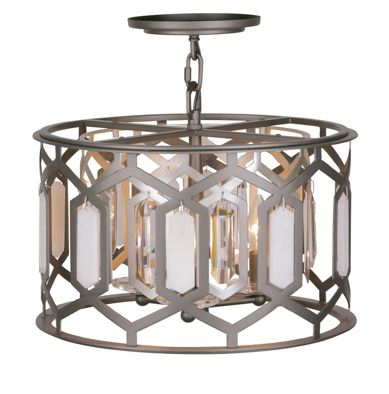 Minka-Lavery - 3585-795 - Three Light Semi Flush Mount - Hexly - Bronze & Sultry Silver