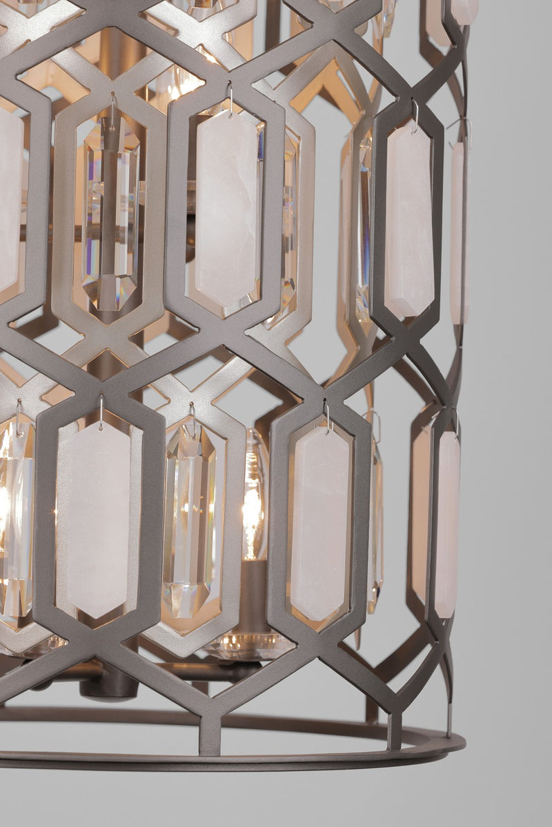 Minka-Lavery - 3586-795 - Nine Light Foyer Pendant - Hexly - Bronze & Sultry Silver