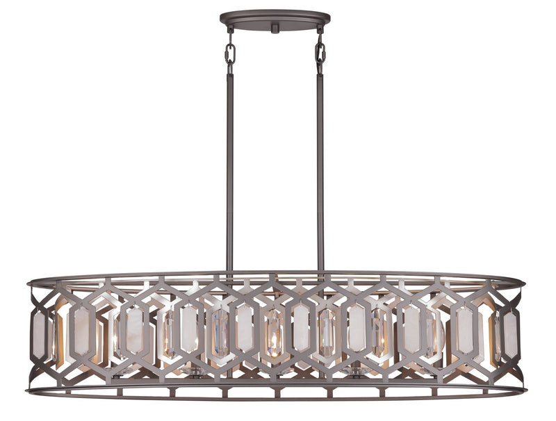 Five Light Island Pendant<br /><span style="color:#4AB0CE;">Entrega: 4-10 dias en USA</span><br /><span style="color:#4AB0CE;font-size:60%;">PREGUNTE POR ENTREGA EN PANAMA</span><br />Collection: Hexly<br />Finish: Bronze & Sultry Sliver