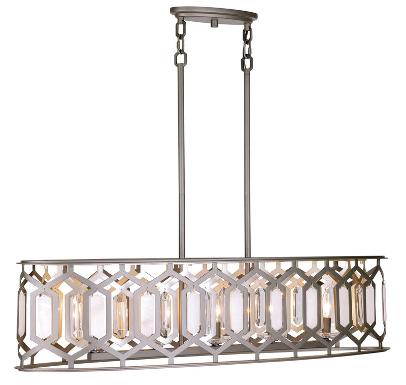 Five Light Island Pendant<br /><span style="color:#4AB0CE;">Entrega: 4-10 dias en USA</span><br /><span style="color:#4AB0CE;font-size:60%;">PREGUNTE POR ENTREGA EN PANAMA</span><br />Collection: Hexly<br />Finish: Bronze & Sultry Sliver
