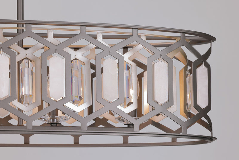 Five Light Island Pendant<br /><span style="color:#4AB0CE;">Entrega: 4-10 dias en USA</span><br /><span style="color:#4AB0CE;font-size:60%;">PREGUNTE POR ENTREGA EN PANAMA</span><br />Collection: Hexly<br />Finish: Bronze & Sultry Sliver