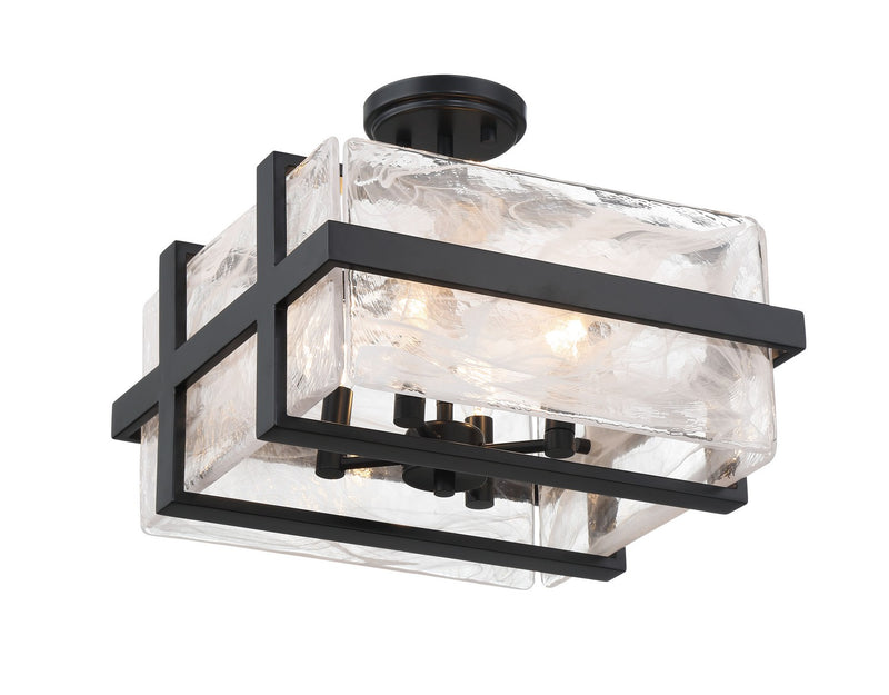 Four Light Semi Flush Mount<br /><span style="color:#4AB0CE;">Entrega: 4-10 dias en USA</span><br /><span style="color:#4AB0CE;font-size:60%;">PREGUNTE POR ENTREGA EN PANAMA</span><br />Collection: Cloud Break<br />Finish: Coal