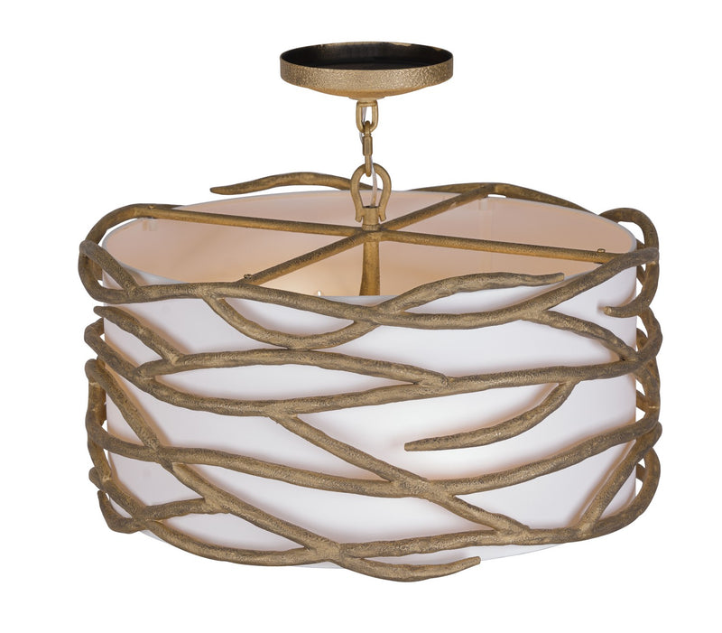 Four Light Semi Flush Mount<br /><span style="color:#4AB0CE;">Entrega: 4-10 dias en USA</span><br /><span style="color:#4AB0CE;font-size:60%;">PREGUNTE POR ENTREGA EN PANAMA</span><br />Collection: Branch Reality<br />Finish: Ashen Gold