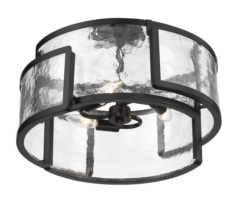 Three Light Semi Flush Mount<br /><span style="color:#4AB0CE;">Entrega: 4-10 dias en USA</span><br /><span style="color:#4AB0CE;font-size:60%;">PREGUNTE POR ENTREGA EN PANAMA</span><br />Collection: Bella Collina<br />Finish: Coal