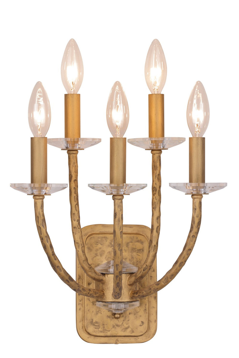 Five Light Wall Sconce<br /><span style="color:#4AB0CE;">Entrega: 4-10 dias en USA</span><br /><span style="color:#4AB0CE;font-size:60%;">PREGUNTE POR ENTREGA EN PANAMA</span><br />Collection: Atella<br />Finish: Ashen Gold
