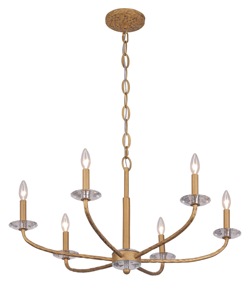 Six Light Chandelier<br /><span style="color:#4AB0CE;">Entrega: 4-10 dias en USA</span><br /><span style="color:#4AB0CE;font-size:60%;">PREGUNTE POR ENTREGA EN PANAMA</span><br />Collection: Atella<br />Finish: Ashen Gold