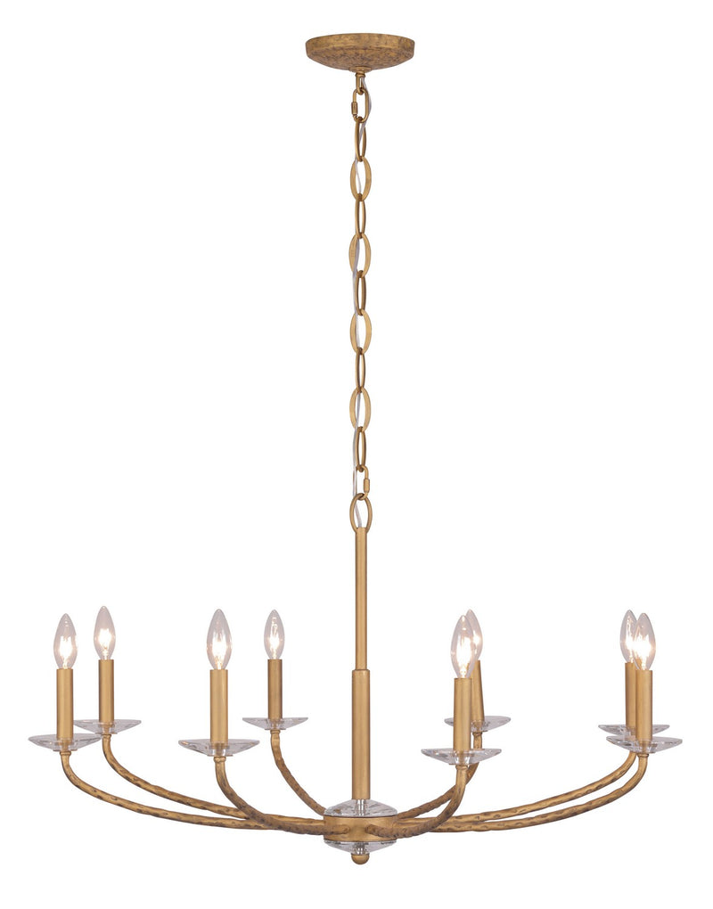 Eight Light Chandelier<br /><span style="color:#4AB0CE;">Entrega: 4-10 dias en USA</span><br /><span style="color:#4AB0CE;font-size:60%;">PREGUNTE POR ENTREGA EN PANAMA</span><br />Collection: Atella<br />Finish: Ashen Gold