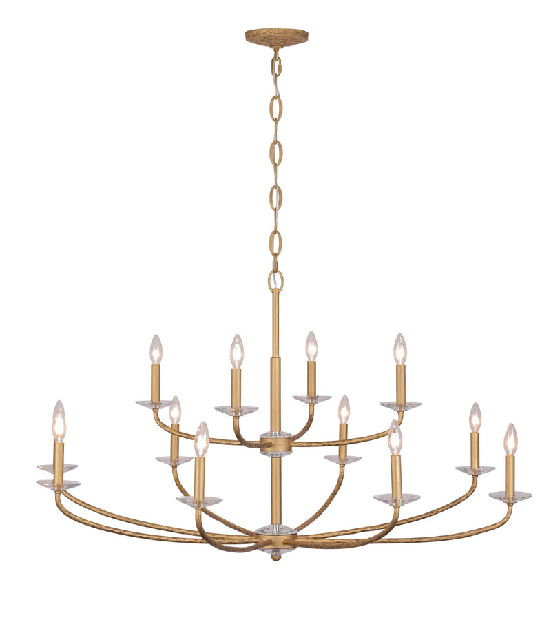 12 Light Chandelier<br /><span style="color:#4AB0CE;">Entrega: 4-10 dias en USA</span><br /><span style="color:#4AB0CE;font-size:60%;">PREGUNTE POR ENTREGA EN PANAMA</span><br />Collection: Atella<br />Finish: Ashen Gold