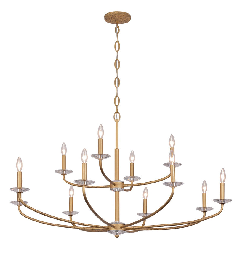 12 Light Chandelier<br /><span style="color:#4AB0CE;">Entrega: 4-10 dias en USA</span><br /><span style="color:#4AB0CE;font-size:60%;">PREGUNTE POR ENTREGA EN PANAMA</span><br />Collection: Atella<br />Finish: Ashen Gold