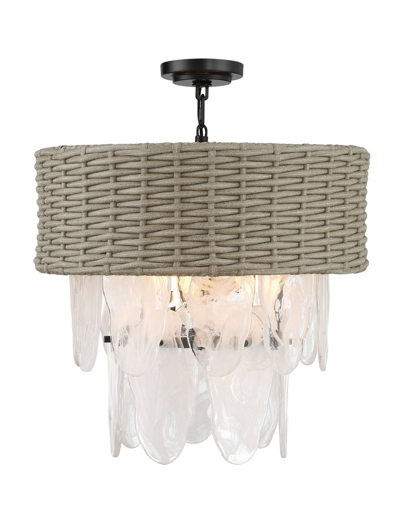 Six Light Semi Flush Mount<br /><span style="color:#4AB0CE;">Entrega: 4-10 dias en USA</span><br /><span style="color:#4AB0CE;font-size:60%;">PREGUNTE POR ENTREGA EN PANAMA</span><br />Collection: Breakers Isle<br />Finish: Coal