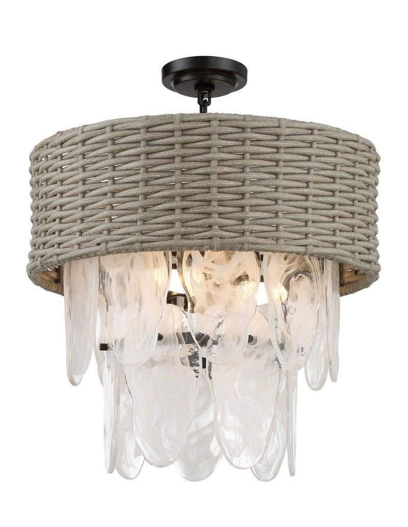 Six Light Semi Flush Mount<br /><span style="color:#4AB0CE;">Entrega: 4-10 dias en USA</span><br /><span style="color:#4AB0CE;font-size:60%;">PREGUNTE POR ENTREGA EN PANAMA</span><br />Collection: Breakers Isle<br />Finish: Coal