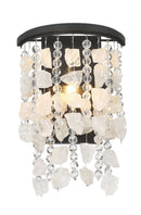 One Light Wall Sconce<br /><span style="color:#4AB0CE;">Entrega: 4-10 dias en USA</span><br /><span style="color:#4AB0CE;font-size:60%;">PREGUNTE POR ENTREGA EN PANAMA</span><br />Collection: Shimmering Elegance<br />Finish: Sand Coal