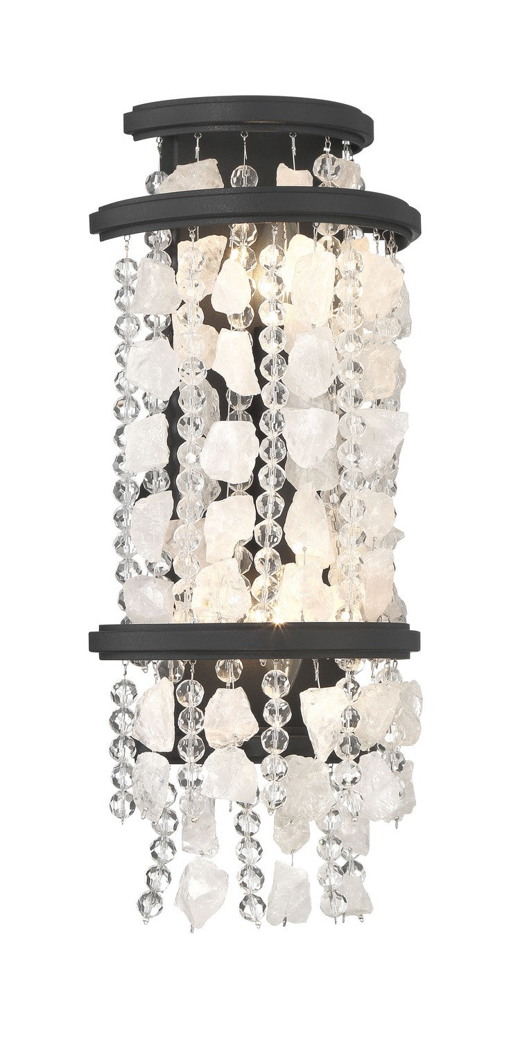 Two Light Wall Sconce<br /><span style="color:#4AB0CE;">Entrega: 4-10 dias en USA</span><br /><span style="color:#4AB0CE;font-size:60%;">PREGUNTE POR ENTREGA EN PANAMA</span><br />Collection: Shimmering Elegance<br />Finish: Sand Coal