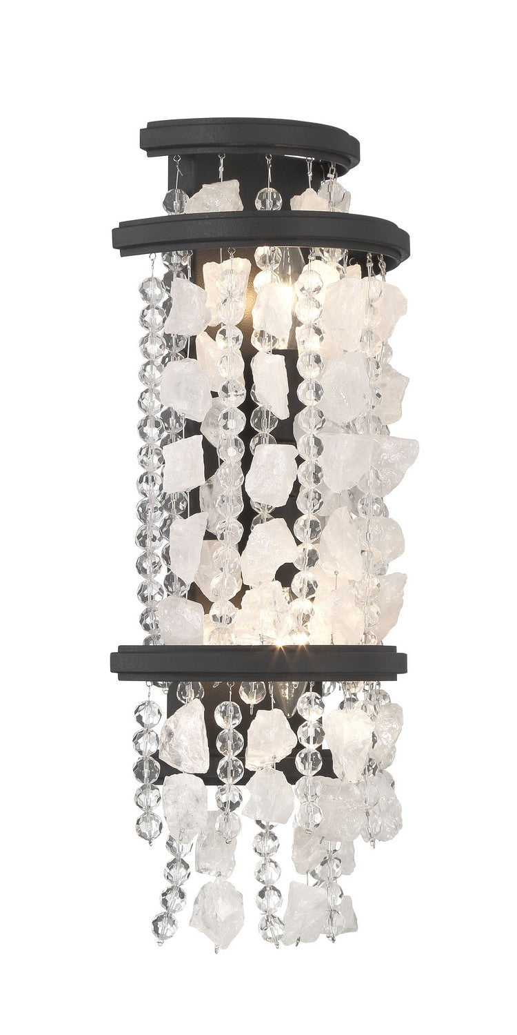 Two Light Wall Sconce<br /><span style="color:#4AB0CE;">Entrega: 4-10 dias en USA</span><br /><span style="color:#4AB0CE;font-size:60%;">PREGUNTE POR ENTREGA EN PANAMA</span><br />Collection: Shimmering Elegance<br />Finish: Sand Coal