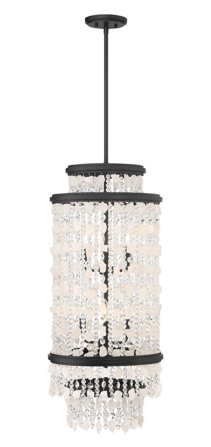 Six Light Foyer Pendant<br /><span style="color:#4AB0CE;">Entrega: 4-10 dias en USA</span><br /><span style="color:#4AB0CE;font-size:60%;">PREGUNTE POR ENTREGA EN PANAMA</span><br />Collection: Shimmering Elegance<br />Finish: Sand Coal