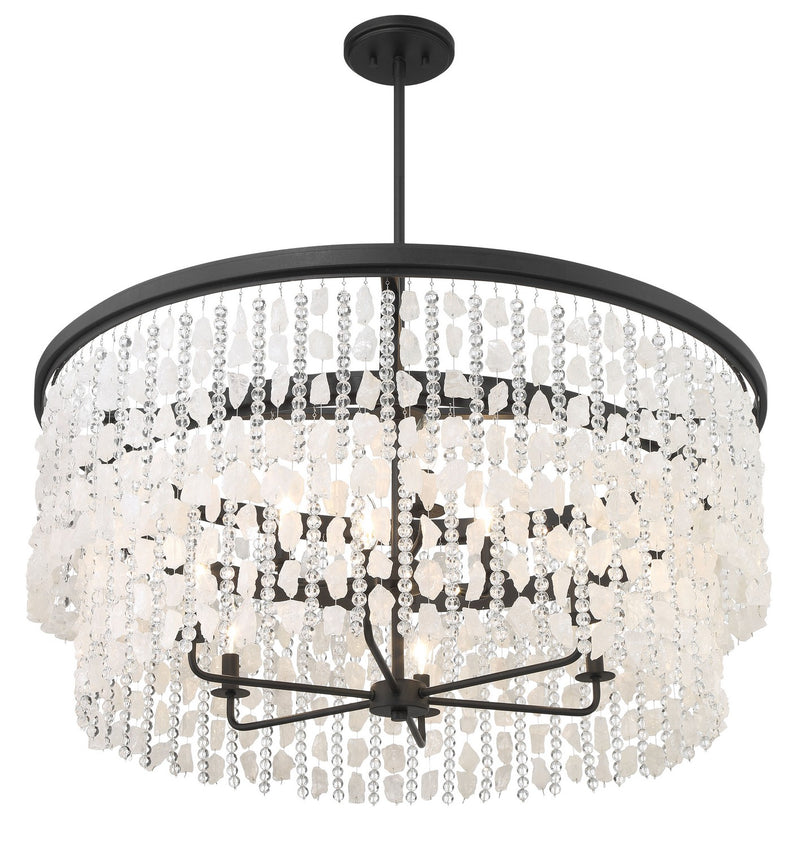 Nine Light Chandelier<br /><span style="color:#4AB0CE;">Entrega: 4-10 dias en USA</span><br /><span style="color:#4AB0CE;font-size:60%;">PREGUNTE POR ENTREGA EN PANAMA</span><br />Collection: Shimmering Elegance<br />Finish: Sand Coal