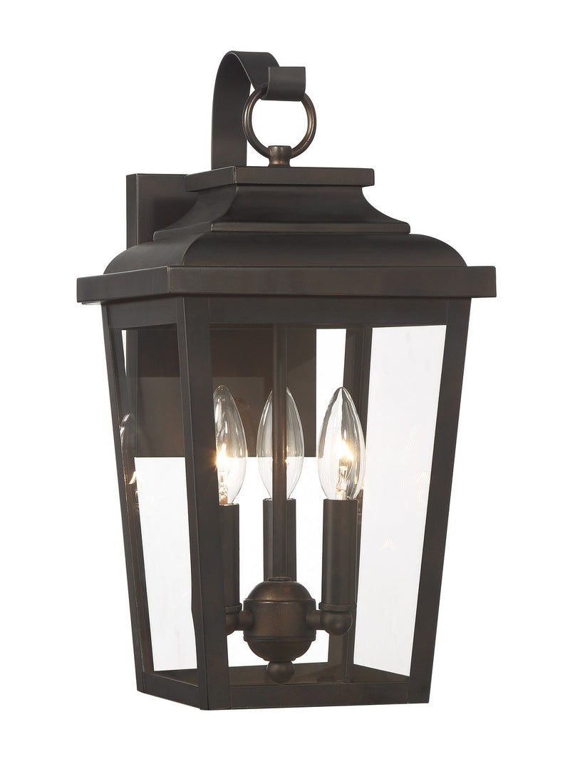 Three Light Wall Mount<br /><span style="color:#4AB0CE;">Entrega: 2-3 semanas en USA</span><br /><span style="color:#4AB0CE;font-size:60%;">PREGUNTE POR ENTREGA EN PANAMA</span><br />Collection: Irvington Manor<br />Finish: Chelesa Bronze