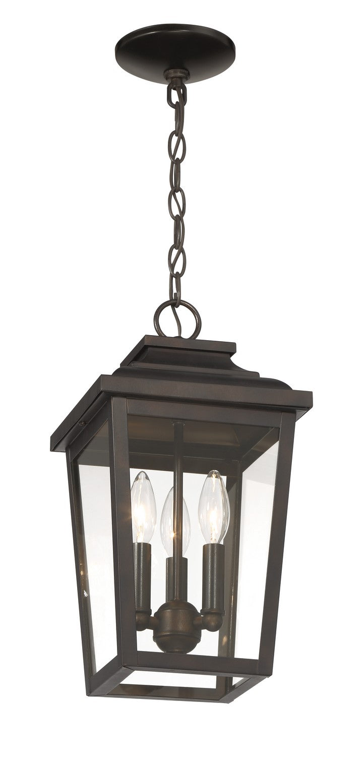 Three Light Chain Hung<br /><span style="color:#4AB0CE;">Entrega: 2-3 semanas en USA</span><br /><span style="color:#4AB0CE;font-size:60%;">PREGUNTE POR ENTREGA EN PANAMA</span><br />Collection: Irvington Manor<br />Finish: Chelesa Bronze