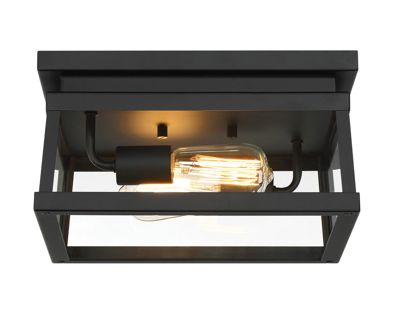 Two Light Outdoor Flush Mount<br /><span style="color:#4AB0CE;">Entrega: 4-10 dias en USA</span><br /><span style="color:#4AB0CE;font-size:60%;">PREGUNTE POR ENTREGA EN PANAMA</span><br />Collection: Isla Vista<br />Finish: Coal