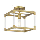 One Light Semi Flush Mount<br /><span style="color:#4AB0CE;">Entrega: 4-10 dias en USA</span><br /><span style="color:#4AB0CE;font-size:60%;">PREGUNTE POR ENTREGA EN PANAMA</span><br />Collection: Oro District<br />Finish: Soft Brass