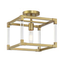One Light Semi Flush Mount<br /><span style="color:#4AB0CE;">Entrega: 4-10 dias en USA</span><br /><span style="color:#4AB0CE;font-size:60%;">PREGUNTE POR ENTREGA EN PANAMA</span><br />Collection: Oro District<br />Finish: Soft Brass