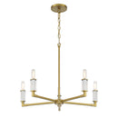 Five Light Chandelier<br /><span style="color:#4AB0CE;">Entrega: 4-10 dias en USA</span><br /><span style="color:#4AB0CE;font-size:60%;">PREGUNTE POR ENTREGA EN PANAMA</span><br />Collection: Oro District<br />Finish: Soft Brass
