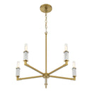 Five Light Chandelier<br /><span style="color:#4AB0CE;">Entrega: 4-10 dias en USA</span><br /><span style="color:#4AB0CE;font-size:60%;">PREGUNTE POR ENTREGA EN PANAMA</span><br />Collection: Oro District<br />Finish: Soft Brass
