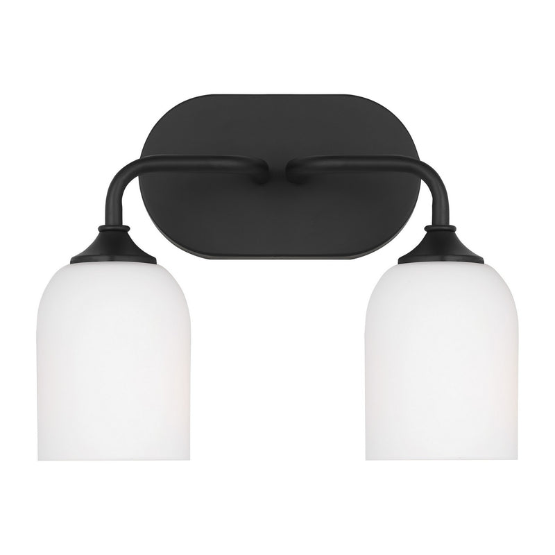 Generation Lighting - GLV1022MBK - Two Light Vanity - Emile - Midnight Black