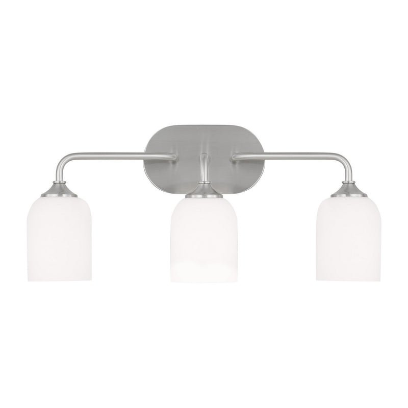 Generation Lighting - GLV1023BS - Three Light Vanity - Emile - Brushed Steel