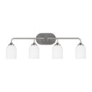 Generation Lighting - GLV1024BS - Four Light Vanity - Emile - Brushed Steel