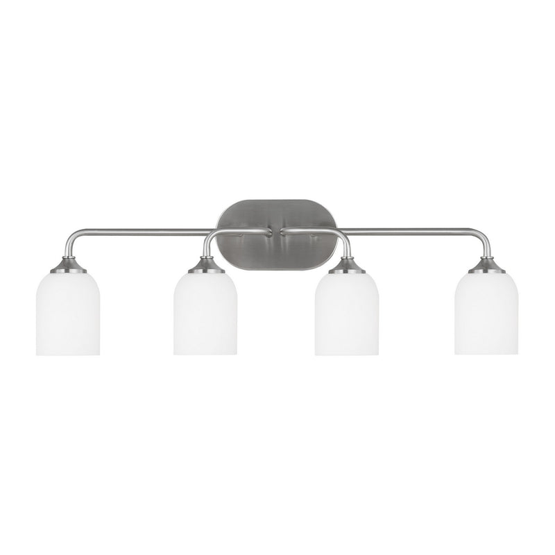 Generation Lighting - GLV1024BS - Four Light Vanity - Emile - Brushed Steel