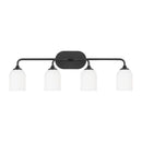 Generation Lighting - GLV1024MBK - Four Light Vanity - Emile - Midnight Black