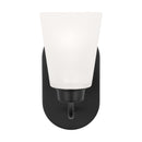 One Light Wall / Bath Sconce<br /><span style="color:#4AB0CE;">Entrega: 4-10 dias en USA</span><br /><span style="color:#4AB0CE;font-size:60%;">PREGUNTE POR ENTREGA EN PANAMA</span><br />Collection: Kerrville<br />Finish: Midnight Black