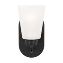 One Light Wall / Bath Sconce<br /><span style="color:#4AB0CE;">Entrega: 4-10 dias en USA</span><br /><span style="color:#4AB0CE;font-size:60%;">PREGUNTE POR ENTREGA EN PANAMA</span><br />Collection: Kerrville<br />Finish: Midnight Black