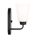 One Light Wall / Bath Sconce<br /><span style="color:#4AB0CE;">Entrega: 4-10 dias en USA</span><br /><span style="color:#4AB0CE;font-size:60%;">PREGUNTE POR ENTREGA EN PANAMA</span><br />Collection: Kerrville<br />Finish: Midnight Black