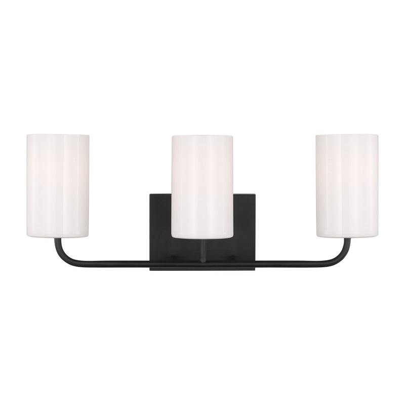 Generation Lighting - GLV1003MBK - Three Light Vanity - Rhett - Midnight Black