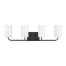 Generation Lighting - GLV1004MBK - Four Light Vanity - Rhett - Midnight Black