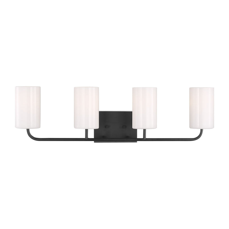 Generation Lighting - GLV1004MBK - Four Light Vanity - Rhett - Midnight Black