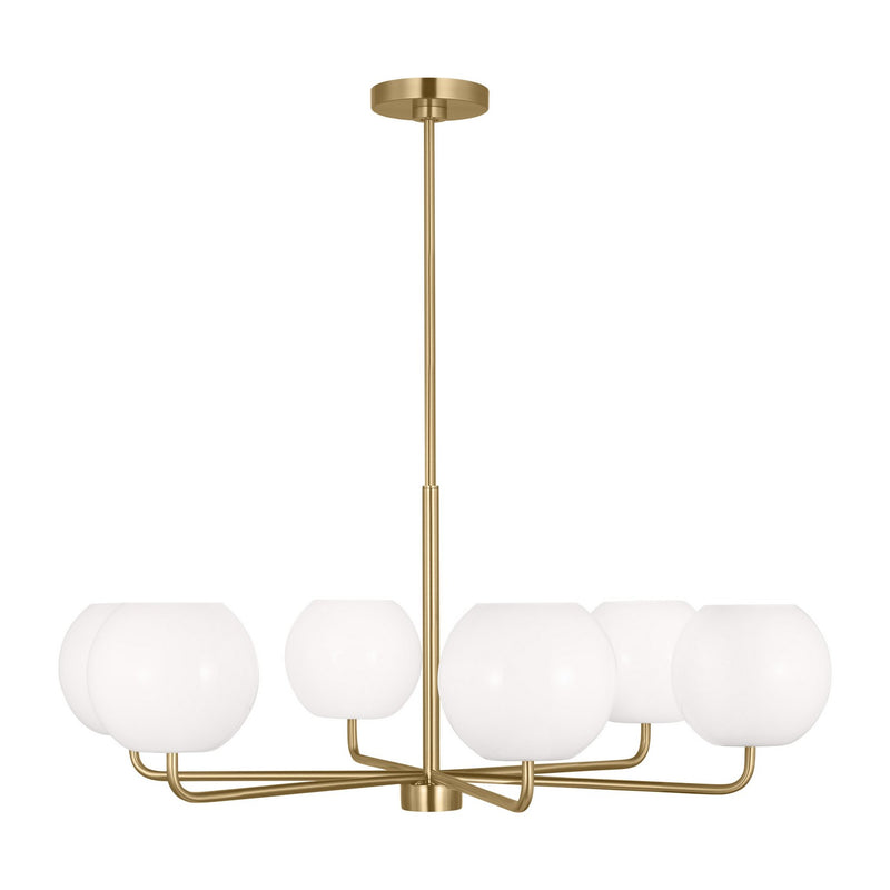 Generation Lighting - GLC1066SB - Six Light Chandelier - Rory - Satin Bronze