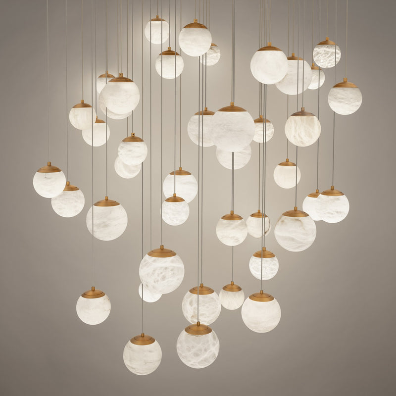 LED Pendant<br /><span style="color:#4AB0CE;">Entrega: 8-9 semanas en USA</span><br /><span style="color:#4AB0CE;font-size:60%;">PREGUNTE POR ENTREGA EN PANAMA</span><br />Collection: Pisces<br />Finish: Aged Brass