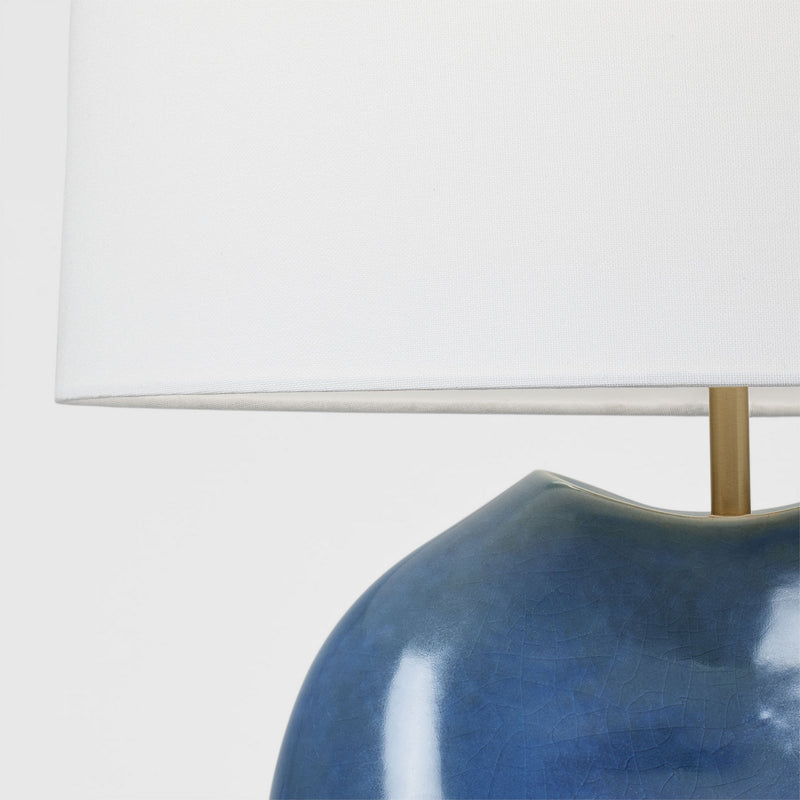 One Light Table Lamp<br /><span style="color:#4AB0CE;">Entrega: 13-14 semanas en USA</span><br /><span style="color:#4AB0CE;font-size:60%;">PREGUNTE POR ENTREGA EN PANAMA</span><br />Collection: Ulla<br />Finish: Blue Anglia Crackle