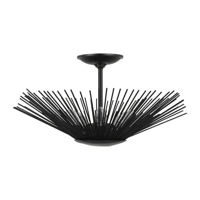 Three Light Semi-Flush Mount<br /><span style="color:#4AB0CE;">Entrega: 4-10 dias en USA</span><br /><span style="color:#4AB0CE;font-size:60%;">PREGUNTE POR ENTREGA EN PANAMA</span><br />Collection: Helios<br />Finish: Aged Iron