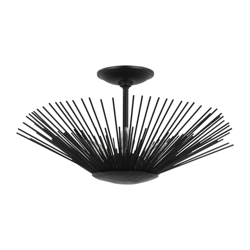 Three Light Semi-Flush Mount<br /><span style="color:#4AB0CE;">Entrega: 4-10 dias en USA</span><br /><span style="color:#4AB0CE;font-size:60%;">PREGUNTE POR ENTREGA EN PANAMA</span><br />Collection: Helios<br />Finish: Aged Iron